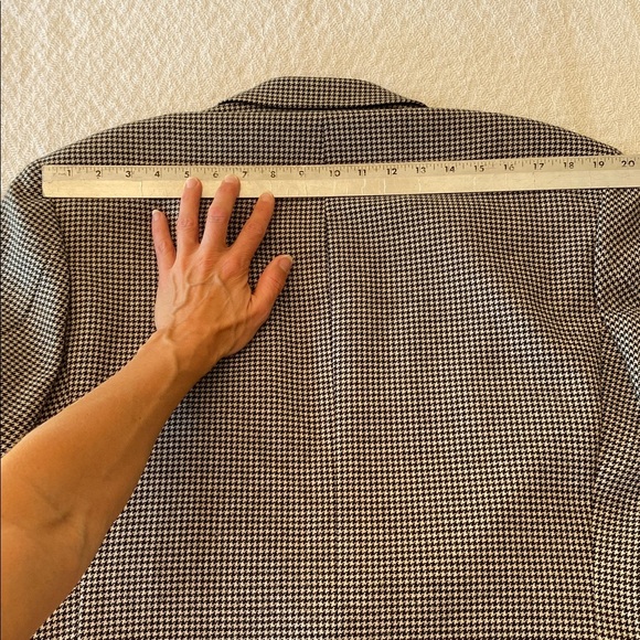 Marks & Spencer Cashmere Wool Black and White Houndstooth Blazer Short classic - Picture 8 of 16
